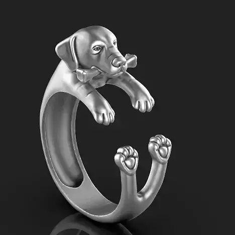 Dog ring Silver Gold  Print