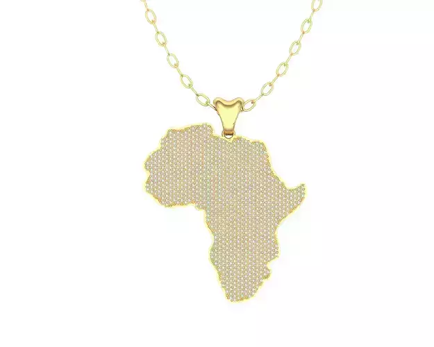 African continent necklace 3D model