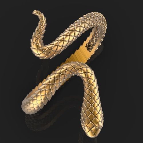 Snake Ring 3D print model_4