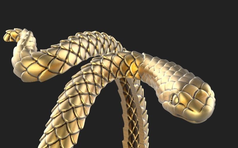 Snake Ring 3D print model_10