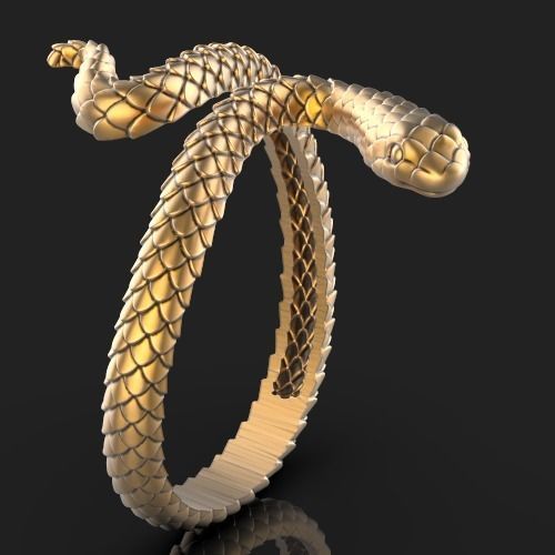 Snake Ring 3D print model_2