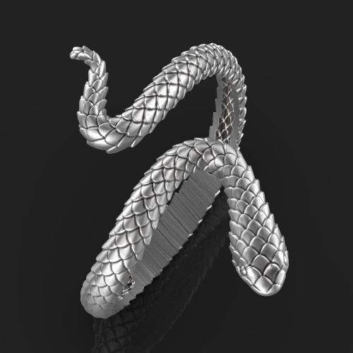 Snake Ring 3D print model_9