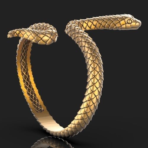 Snake Ring 3D print model_3