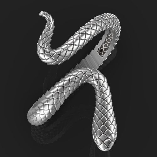 Snake Ring 3D print model_5
