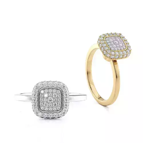 Engagement ring Cusion head shape  Printable model