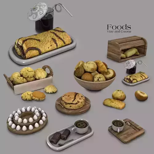 Foods cake and cup of coffee on wooden tray