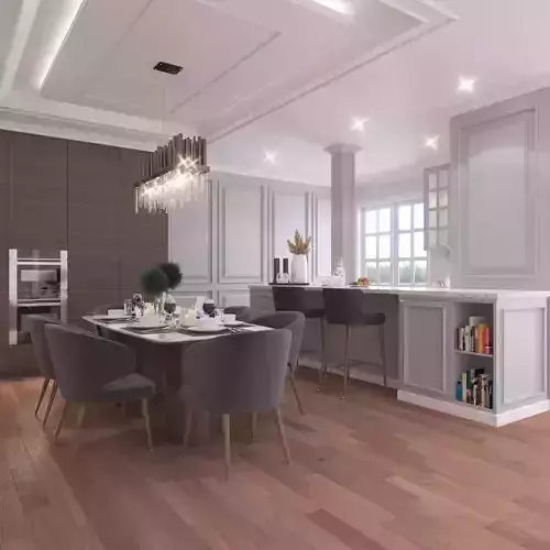 Interior Kitchen and Dining Room Classic