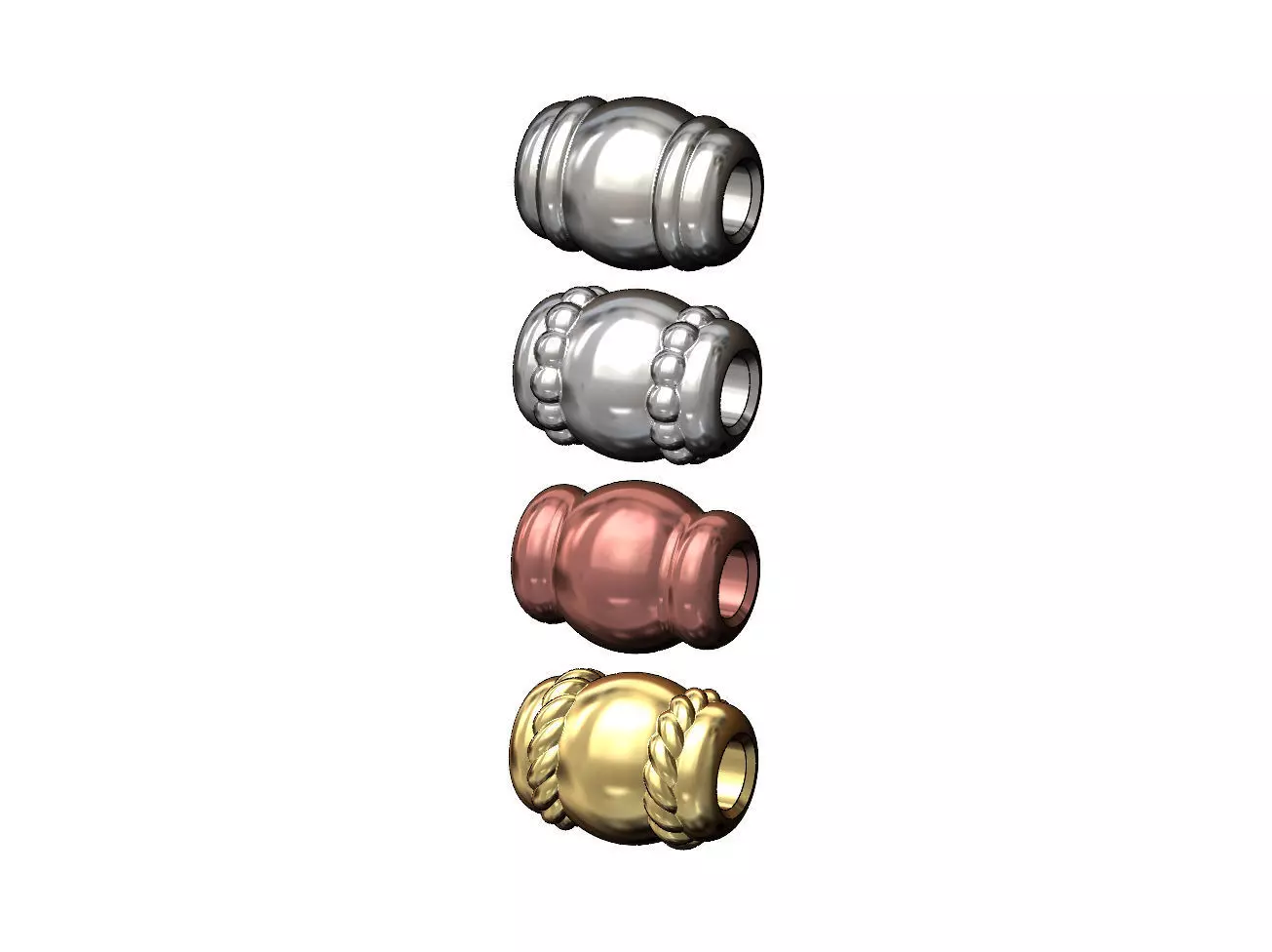 Barrel shaped bead and charm 3D print model