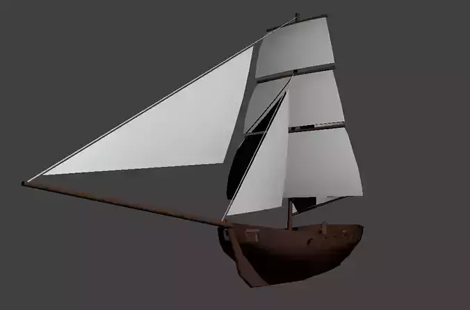 Low Poly War Cutter Low-poly 3D model
