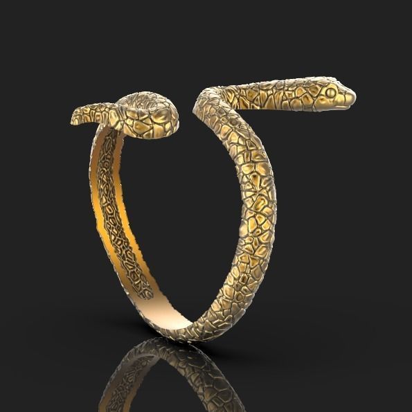 Snake ring 3D print model_4