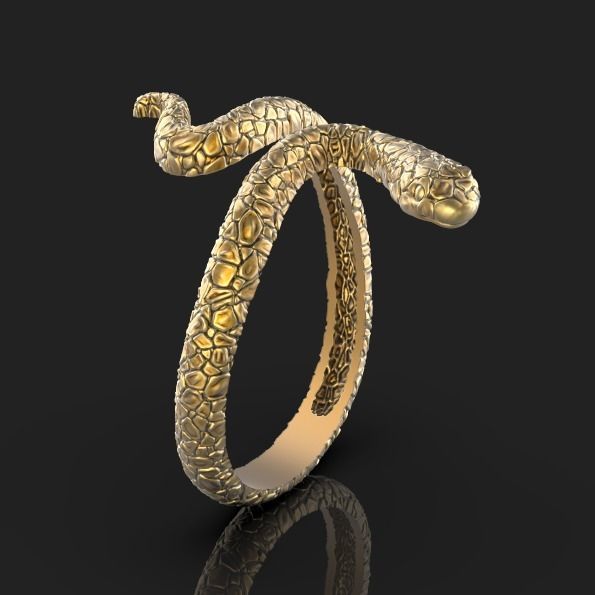 Snake ring 3D print model_3
