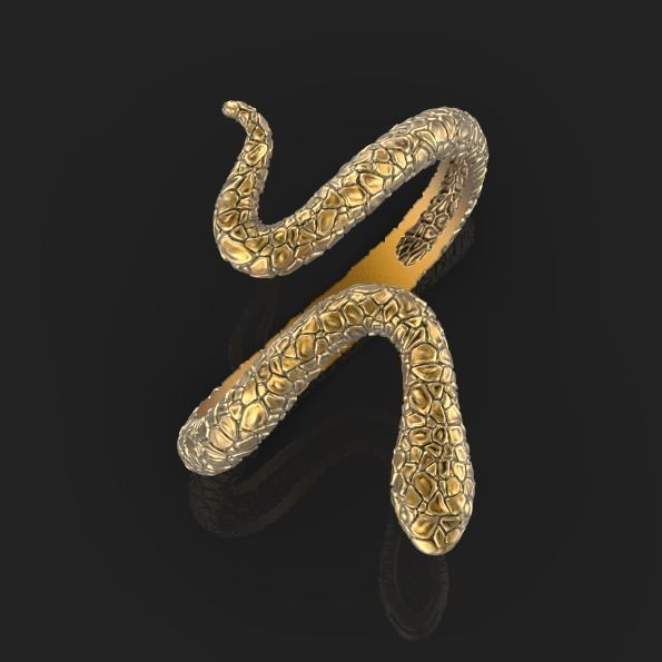 Snake ring 3D print model_5