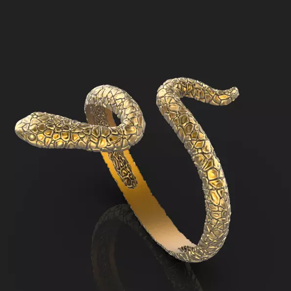 Snake ring 3D print model_0