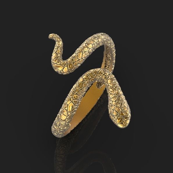 Snake ring 3D print model_2
