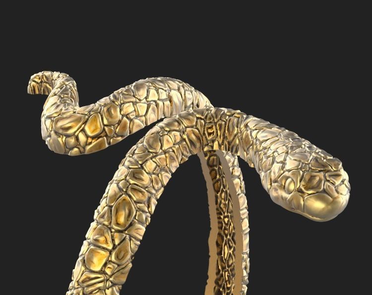 Snake ring 3D print model_6