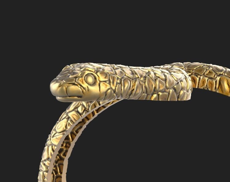 Snake ring 3D print model_1