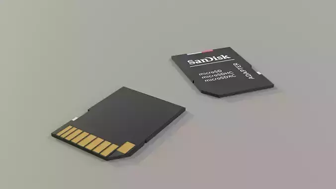 Micro SD Card Adapter 3D model