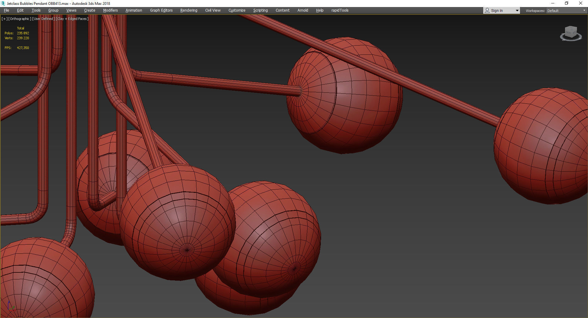 Jetclass Bubbles Pendant OBB413 Low-poly 3D model_5