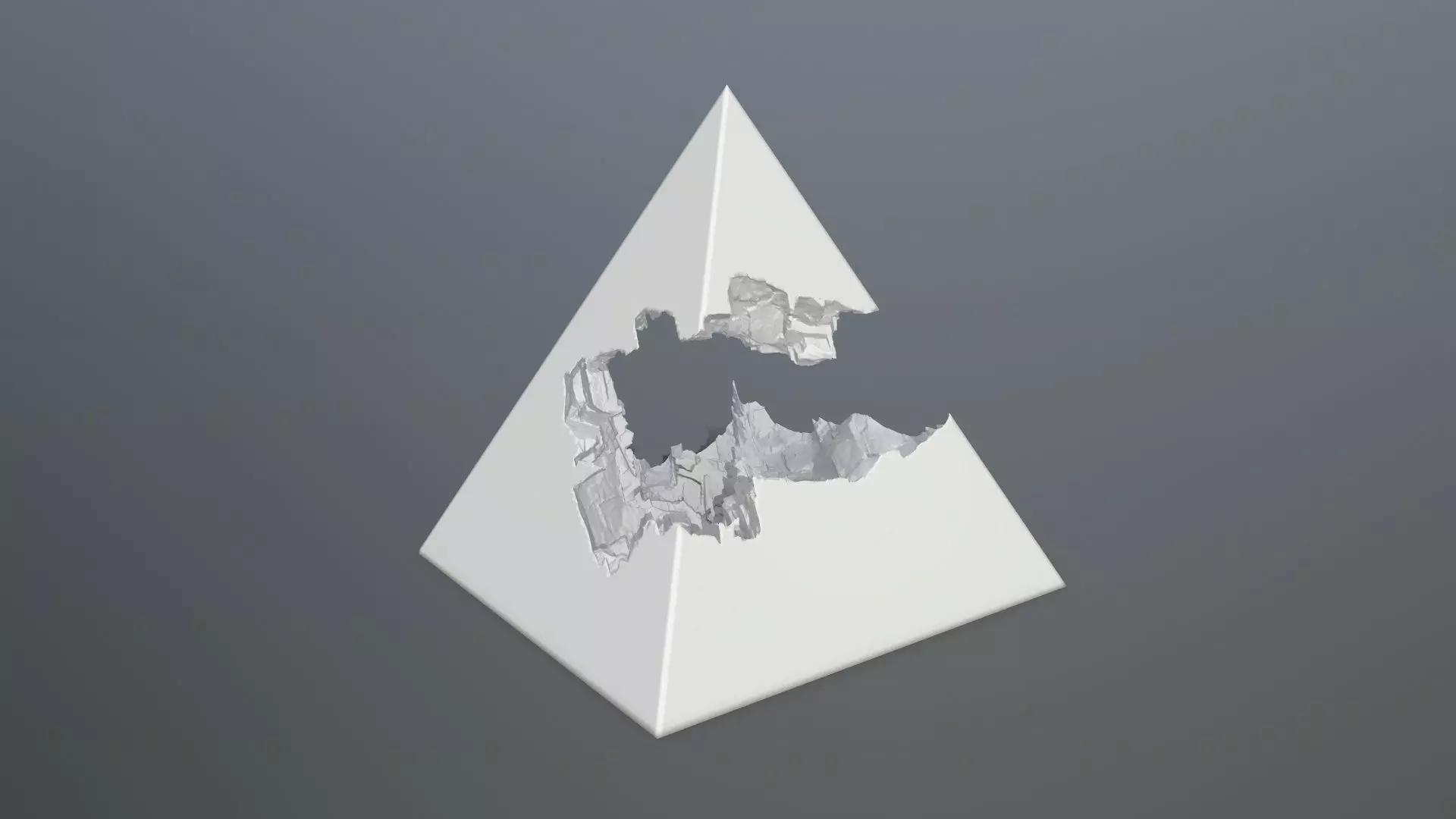 print pyramid with hole in it 3D print model_0