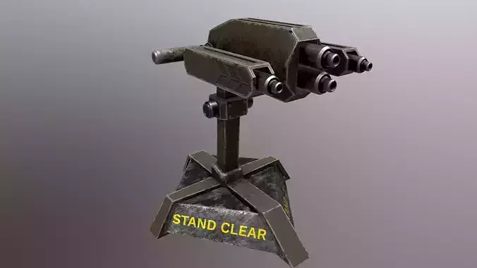 TURRET 02 Low-poly 3D model