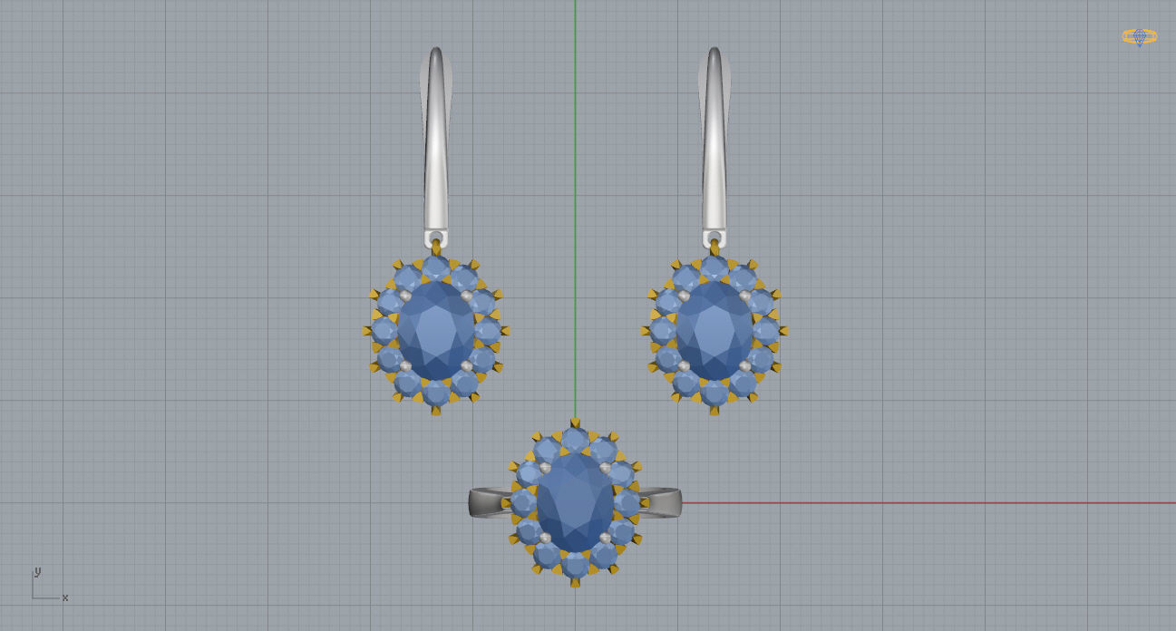 Ring and Earrings 131 3D print model_10