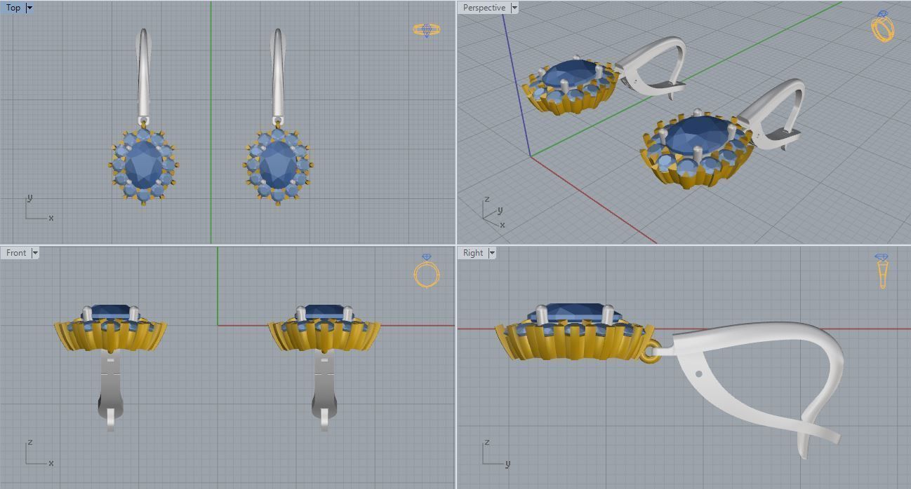 Ring and Earrings 131 3D print model_9
