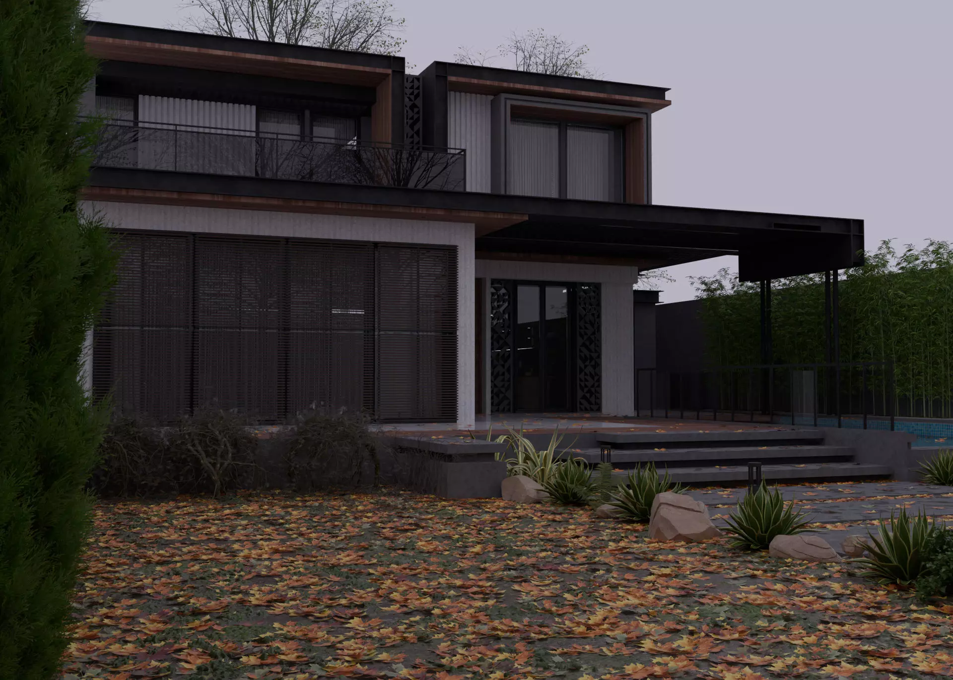 Modern Villa 3D model_0
