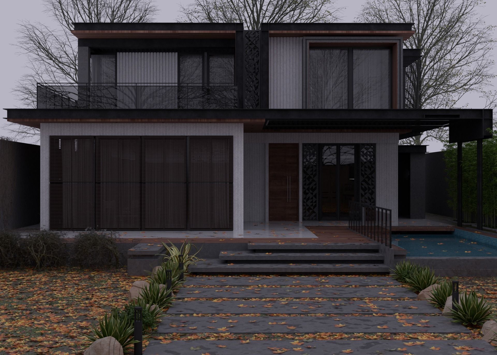 Modern Villa 3D model_1