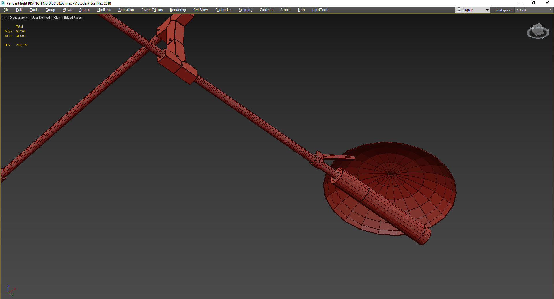 Pendant light BRANCHING DISC 08 07 Low-poly 3D model_4