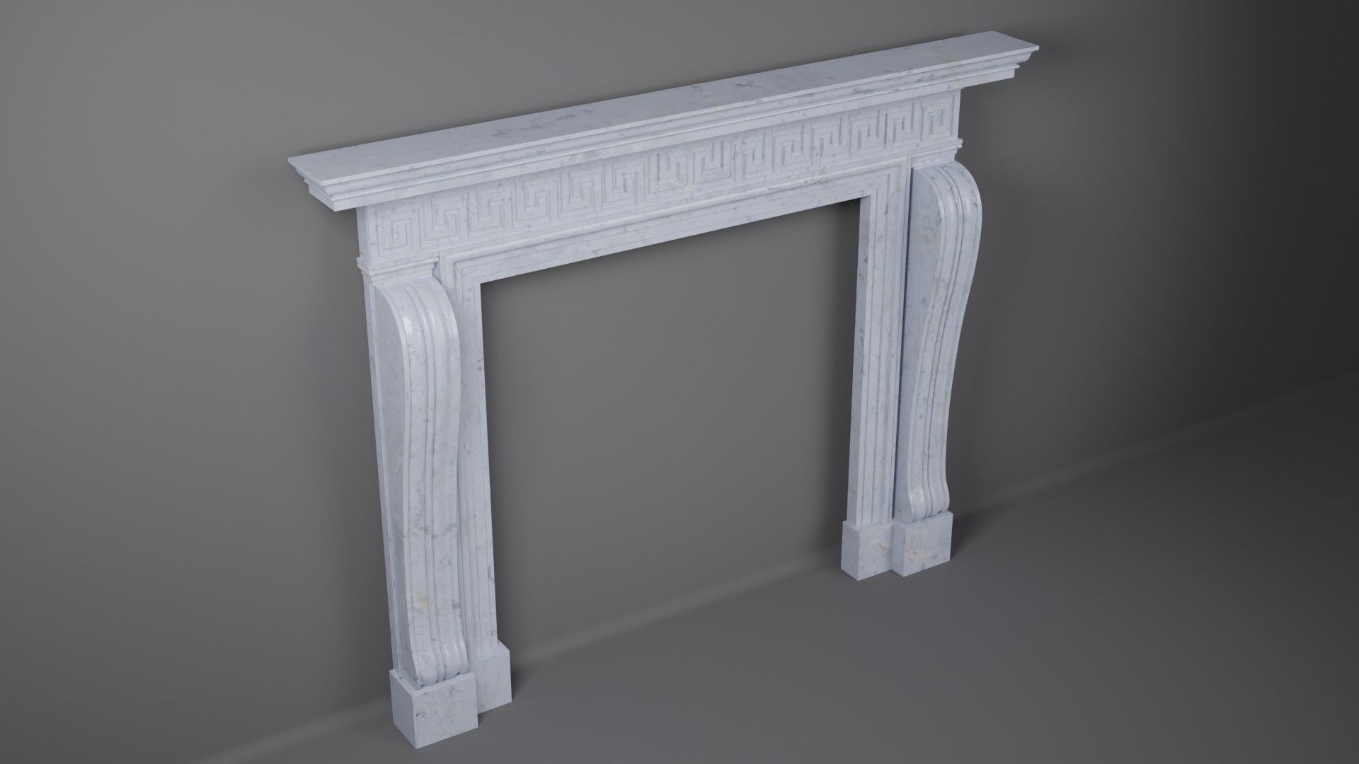 Georgian Style Fireplace Mantel 3D model_9