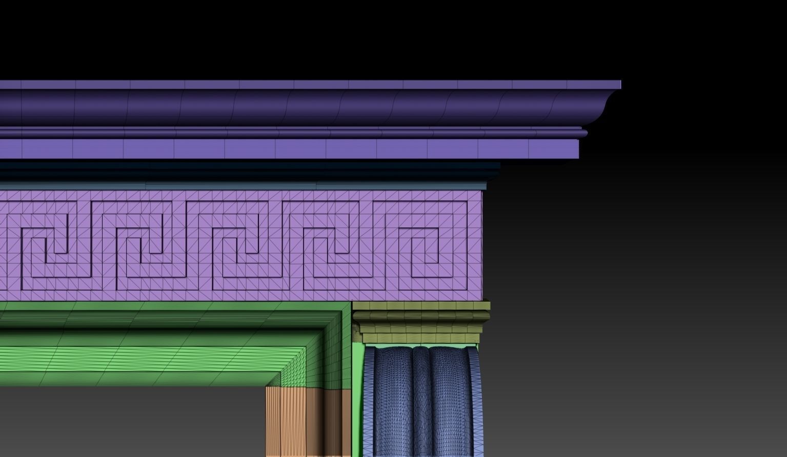 Georgian Style Fireplace Mantel 3D model_17