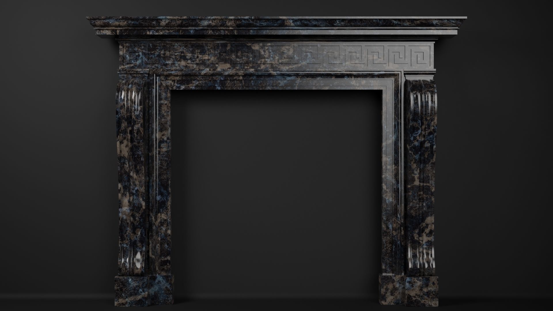 Georgian Style Fireplace Mantel 3D model_6