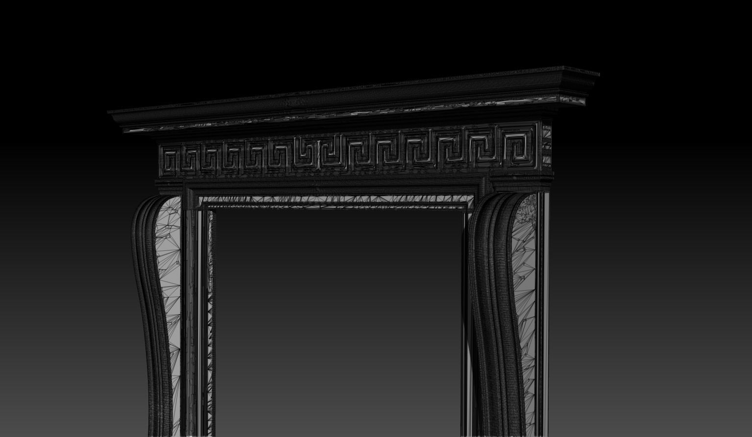 Georgian Style Fireplace Mantel 3D model_15