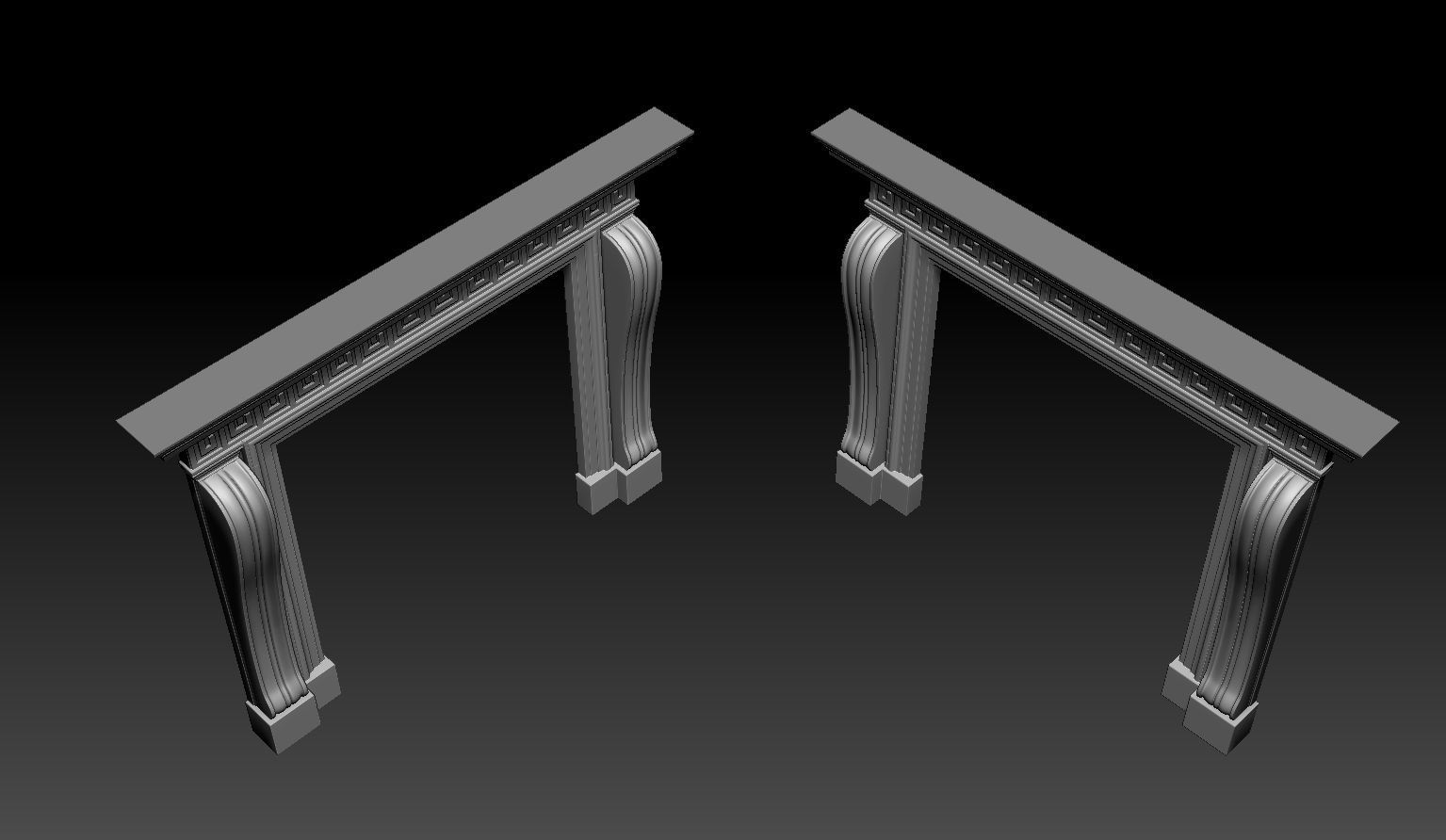 Georgian Style Fireplace Mantel 3D model_10