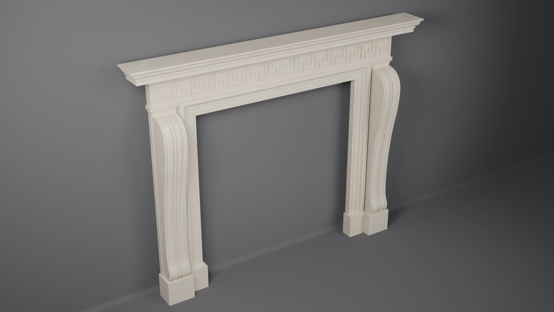 Georgian Style Fireplace Mantel 3D model_5