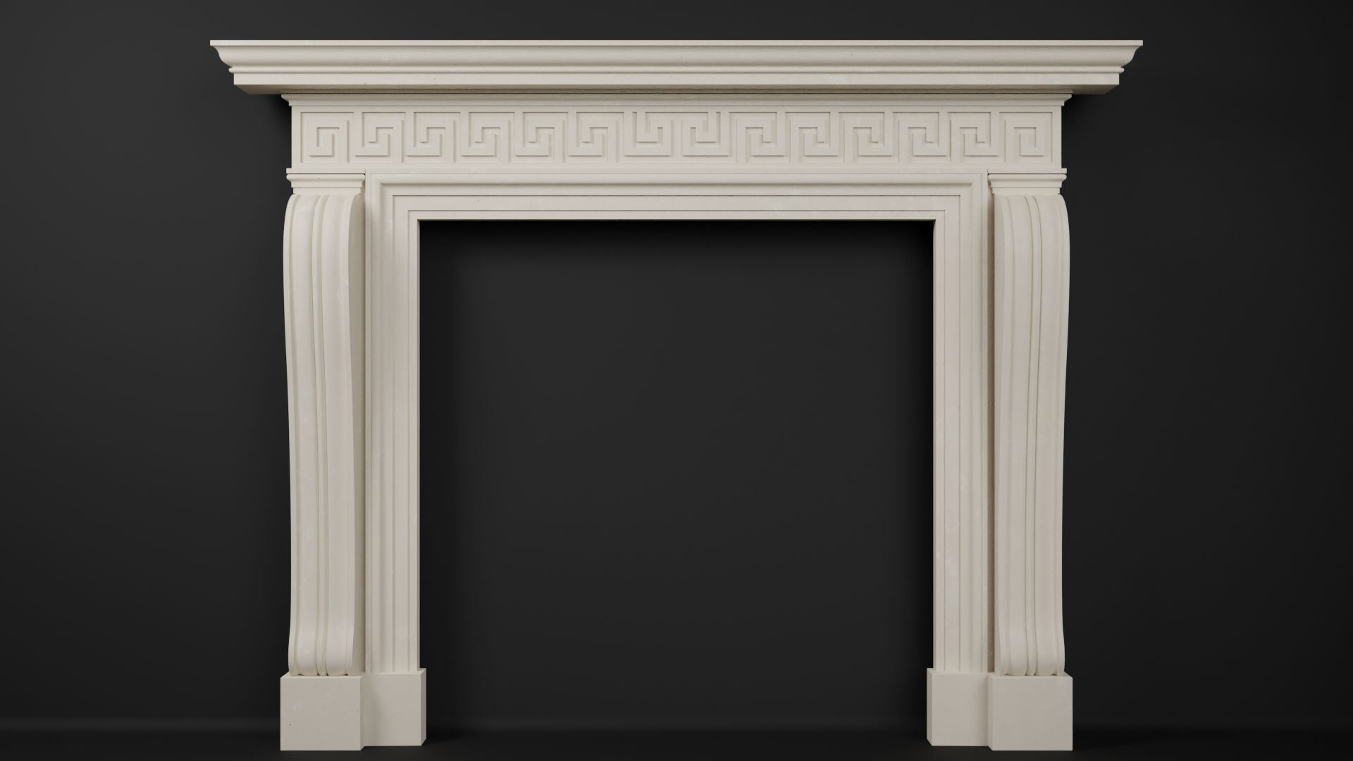 Georgian Style Fireplace Mantel 3D model_4