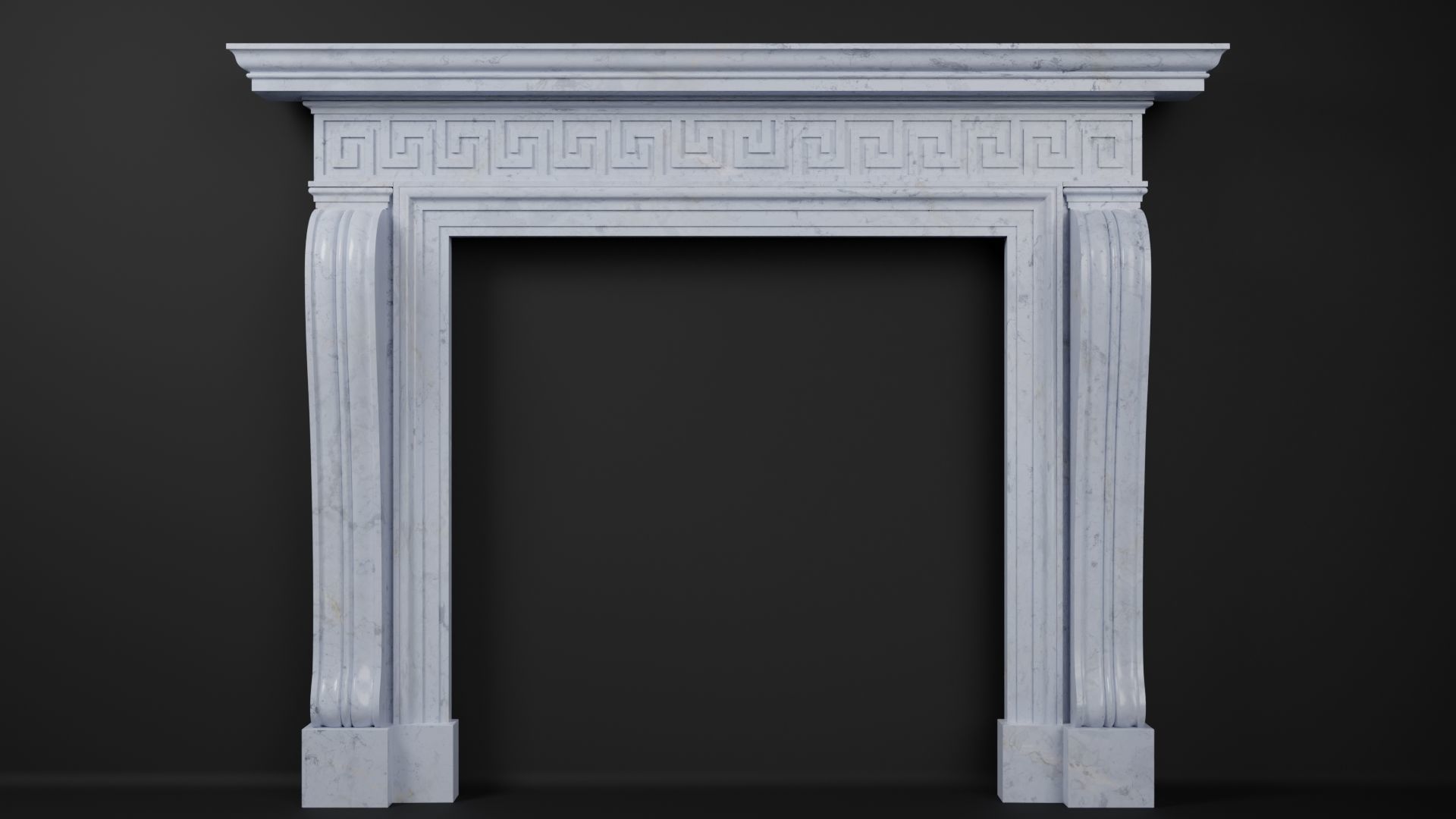 Georgian Style Fireplace Mantel 3D model_8