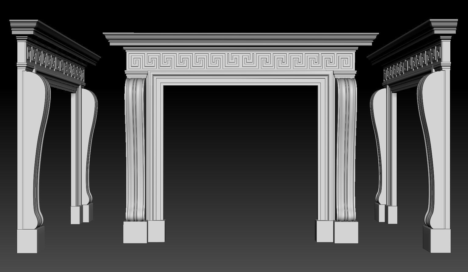 Georgian Style Fireplace Mantel 3D model_16