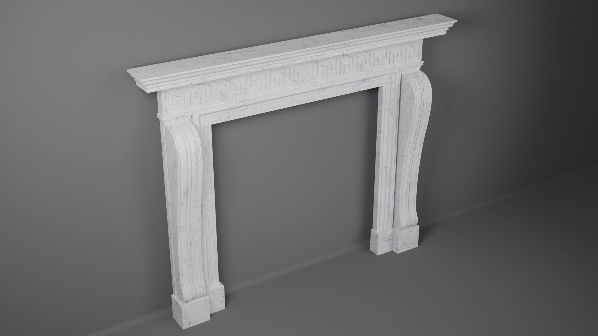 Georgian Style Fireplace Mantel 3D model_1