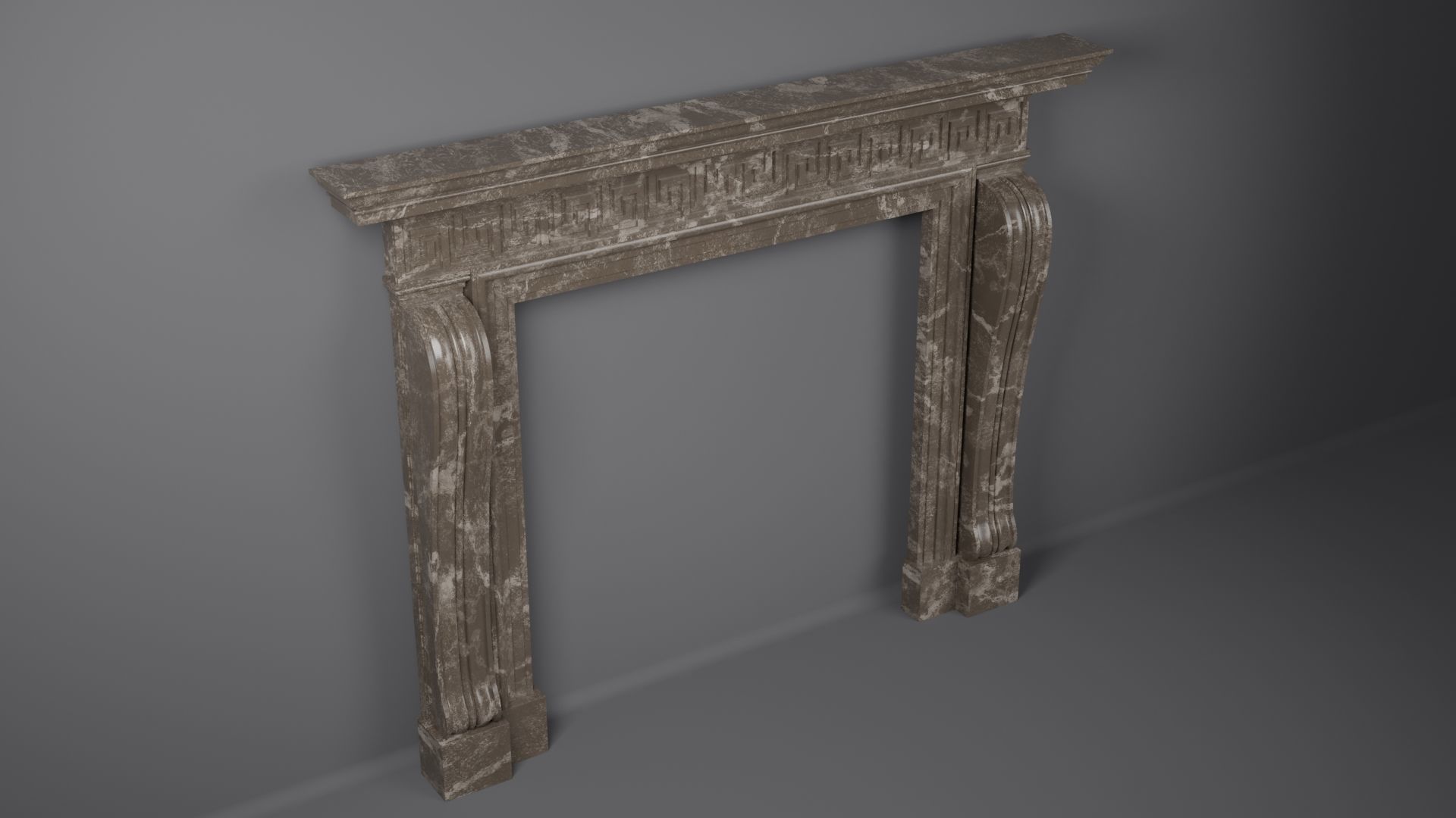 Georgian Style Fireplace Mantel 3D model_3