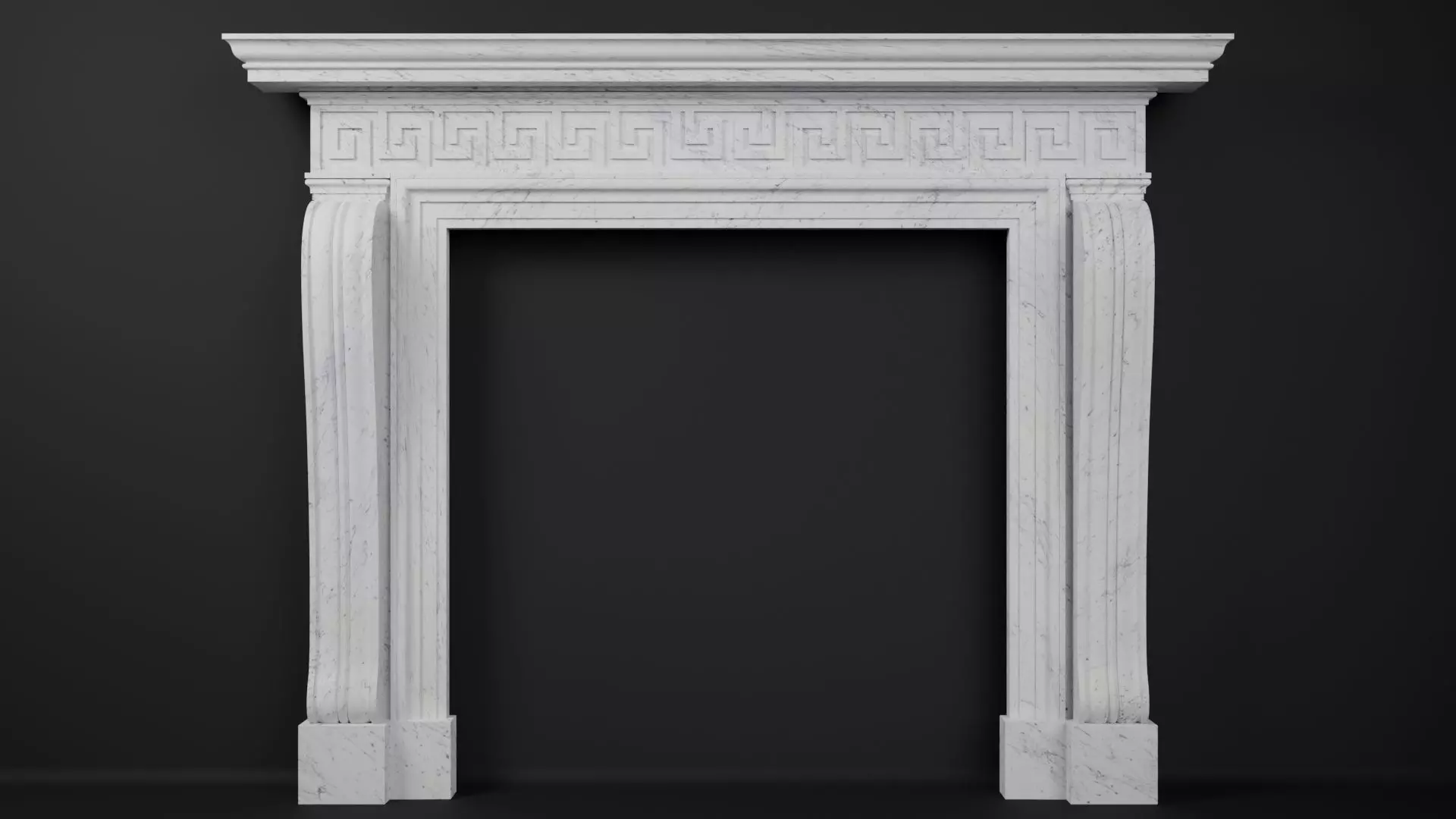 Georgian Style Fireplace Mantel 3D model_0
