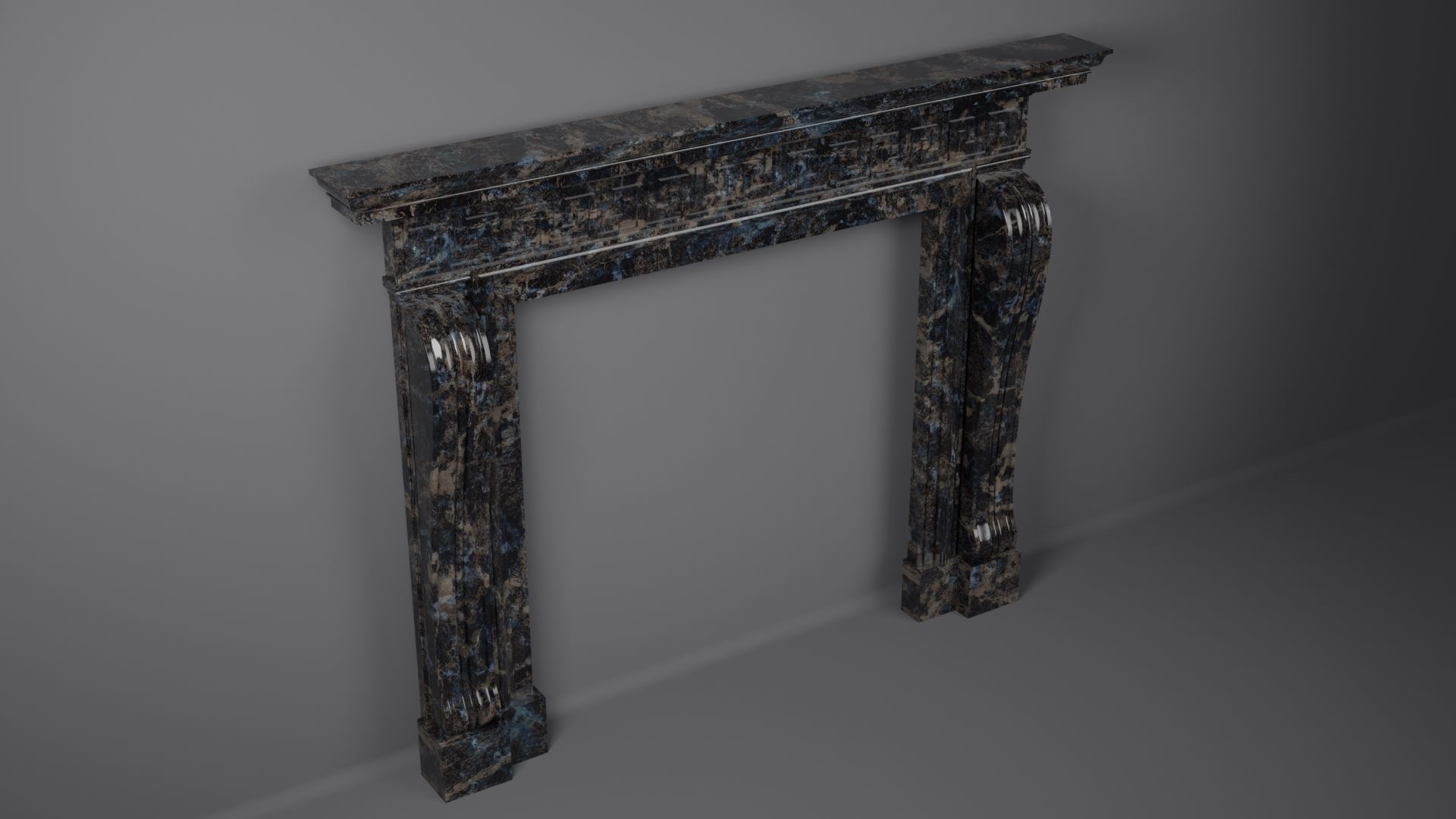 Georgian Style Fireplace Mantel 3D model_7