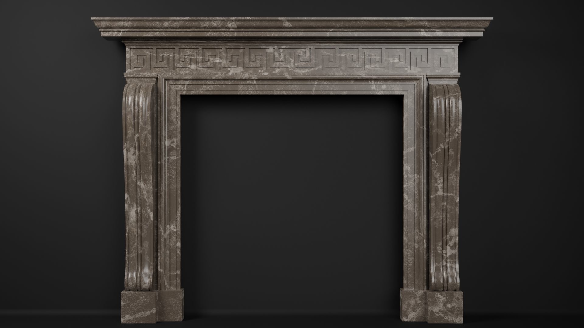 Georgian Style Fireplace Mantel 3D model_2