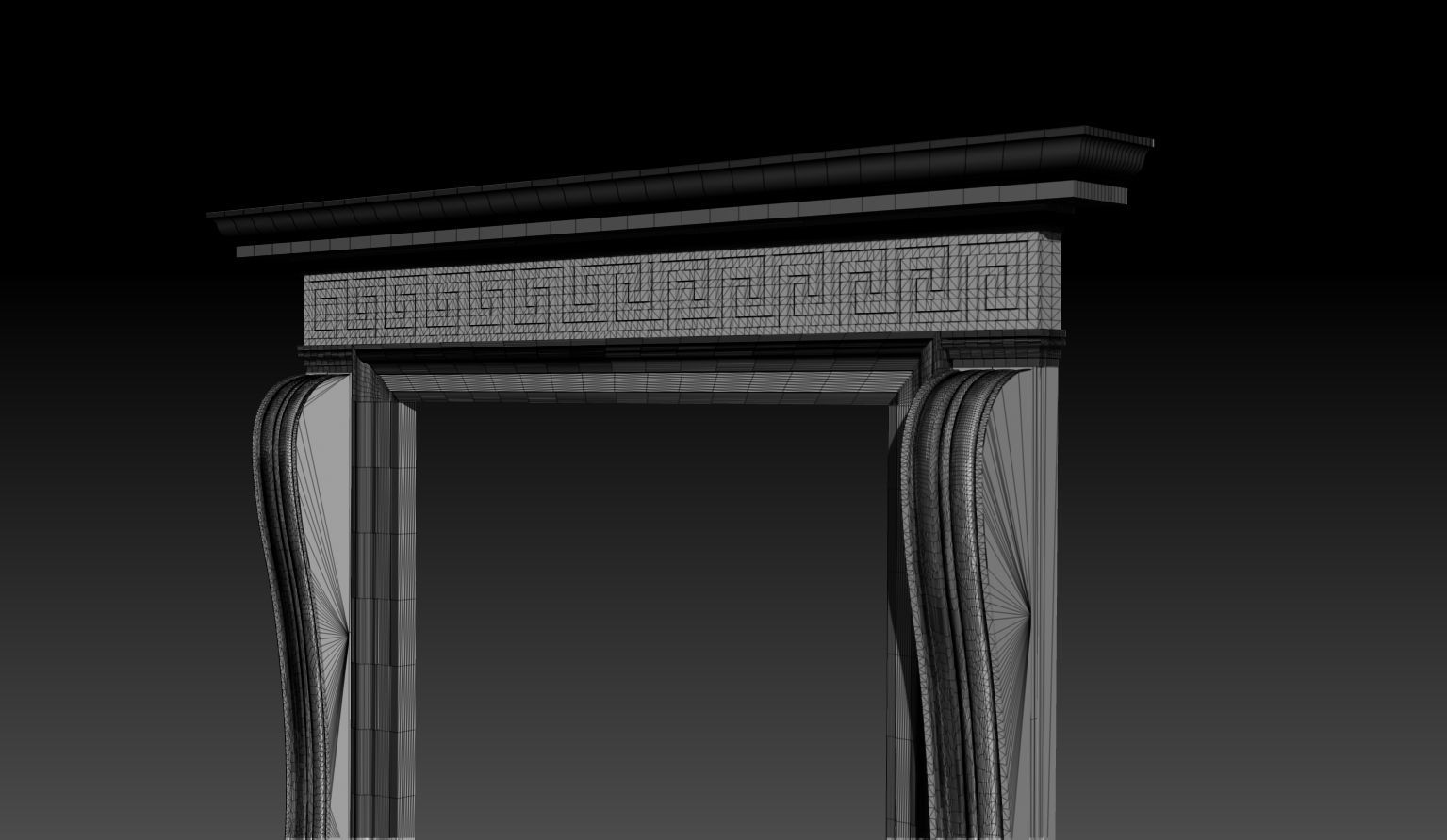 Georgian Style Fireplace Mantel 3D model_19