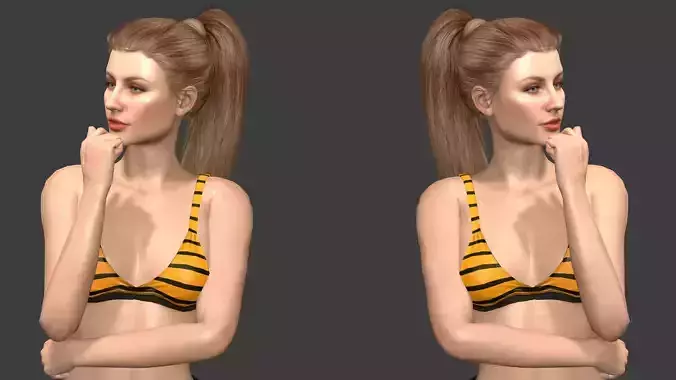 Girl Miana woman character  Game PBR AR VR 