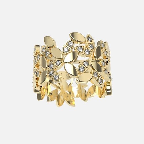 Tiffany leaf ring 3D print model