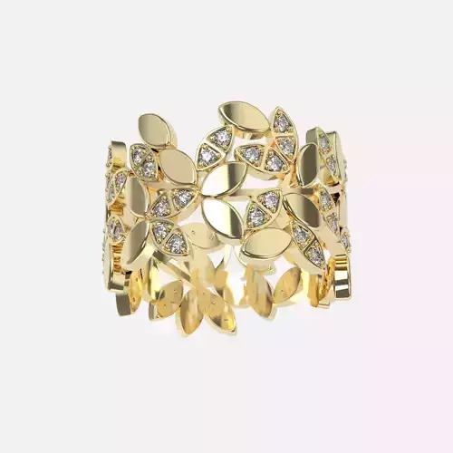 Tiffany leaf ring 3D print model