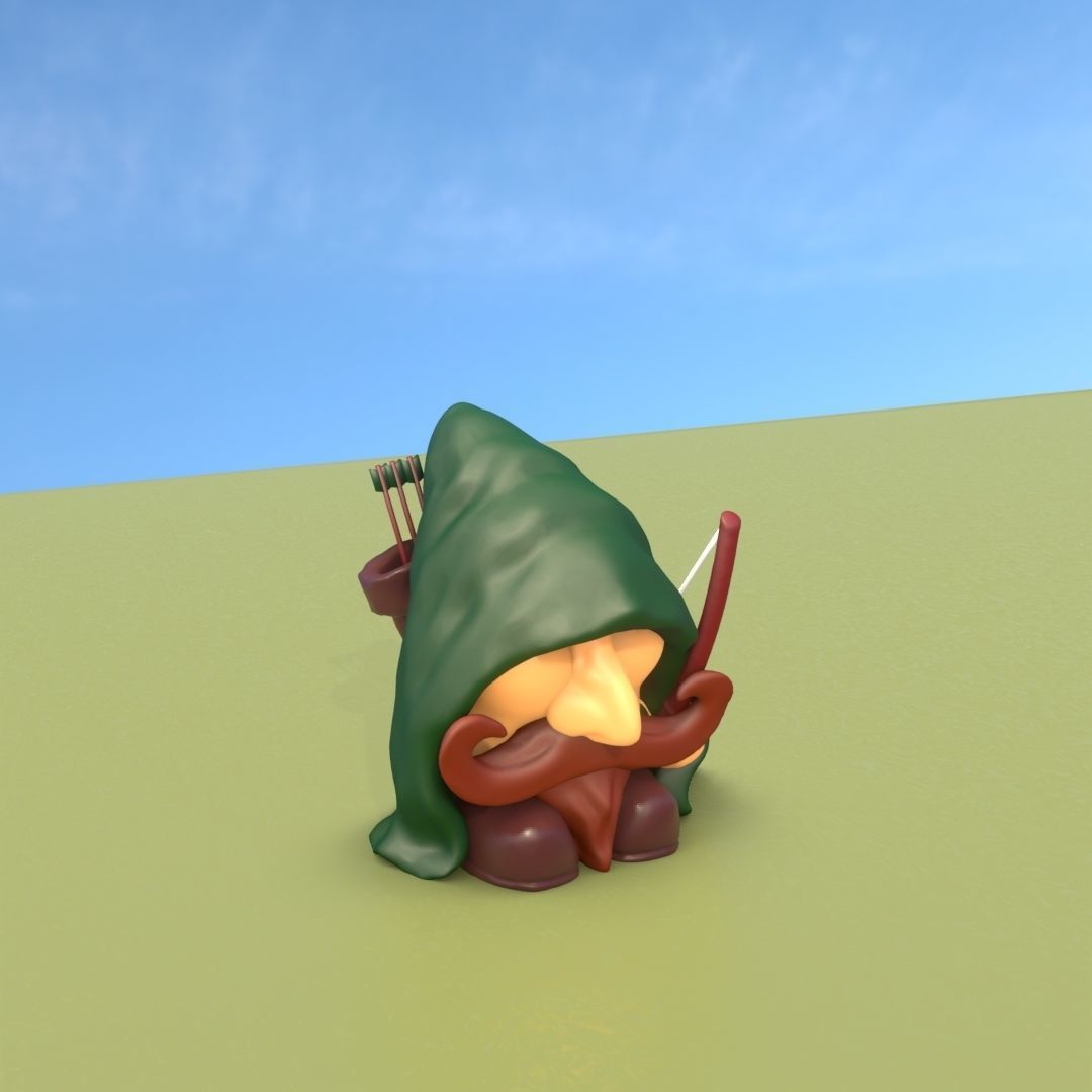 Fantasy Group - Funny Team with Funny House Low-poly 3D model_10