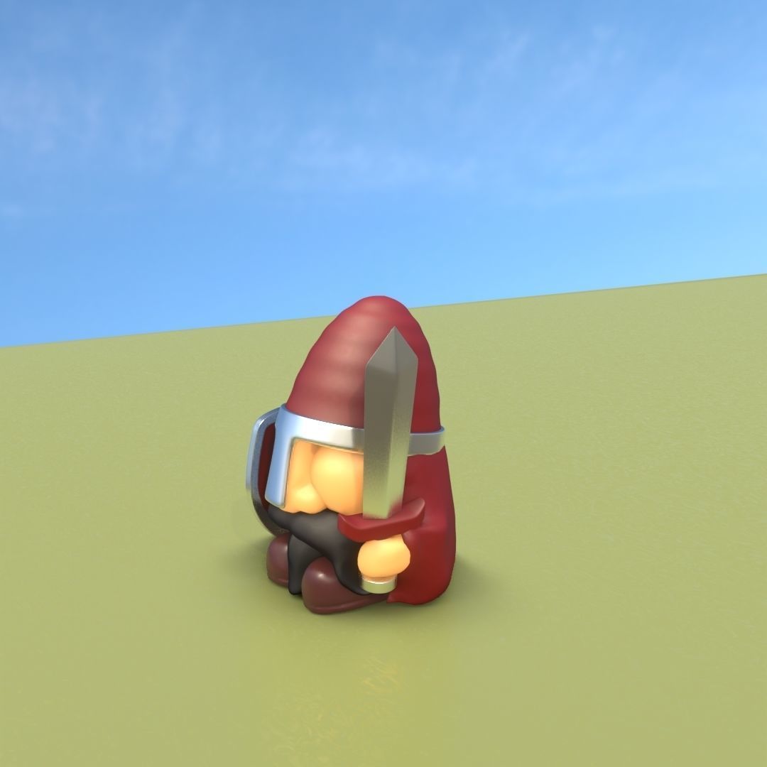 Fantasy Group - Funny Team with Funny House Low-poly 3D model_9