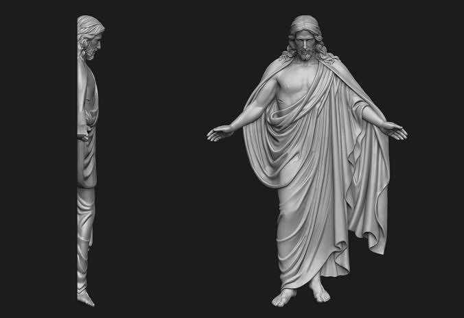 Resurrected Jesus Bas-Relief 3D print model